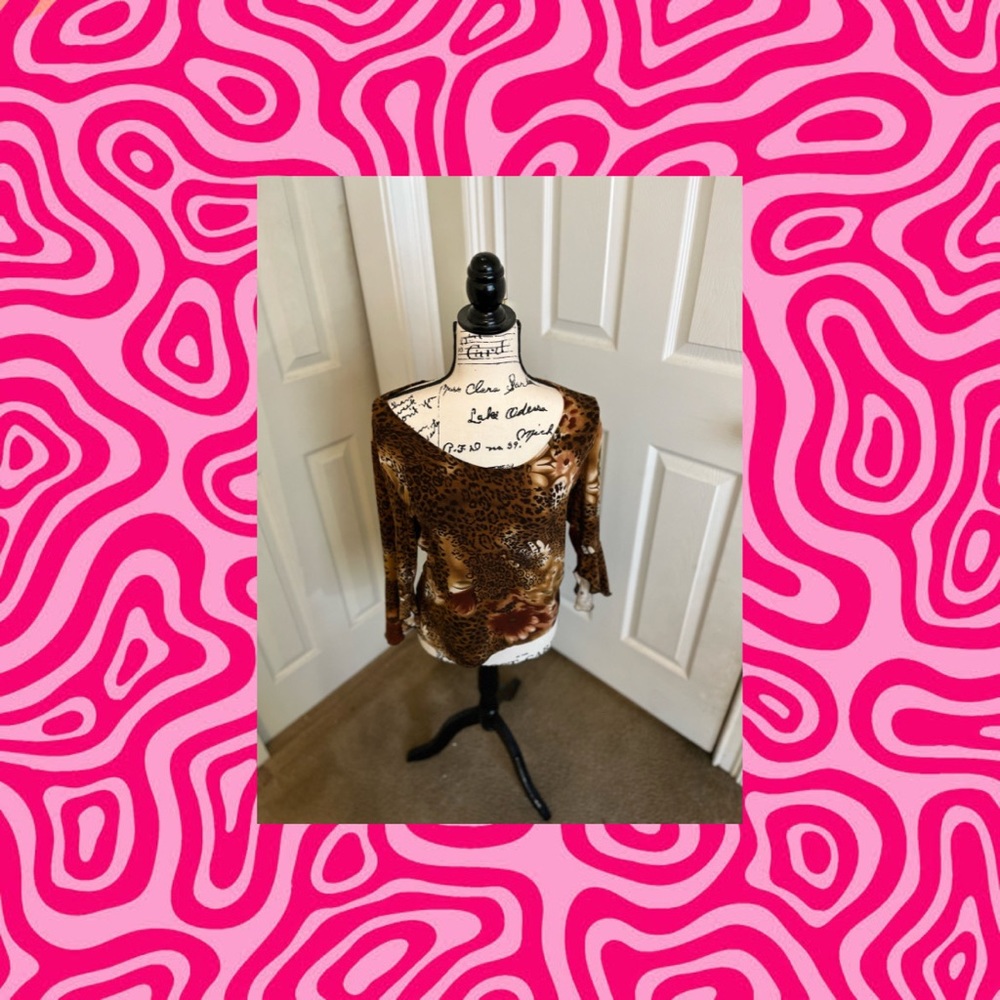 Brown leopard print blouse